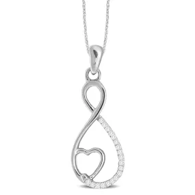 10K White Gold 1/20 Ct.Tw. Diamond Fashion Pendant