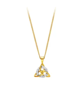 10k yellow gold 0.04ctw Diamond Celtic Necklace