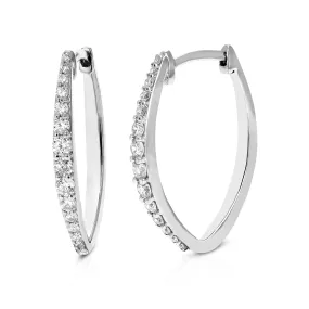 1/2 cttw Lab Grown Diamond Graduated Hoop Earrings in Sterling Silver