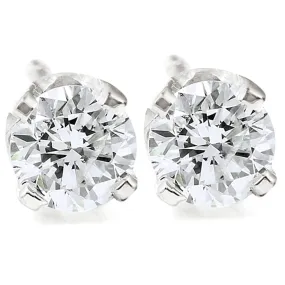 1/4ct Round Diamond Studs Earrings 14K White Gold