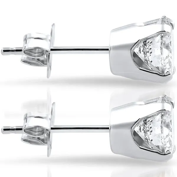 1/4ct Round Diamond Studs Earrings 14K White Gold