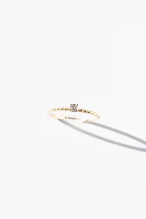 14K Solid Gold Simple Solitaire Skinny Ring