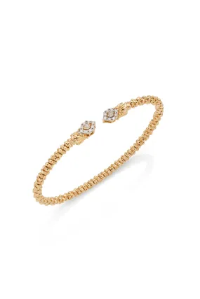 14KY Gold Open Diamond Tip Bracelet