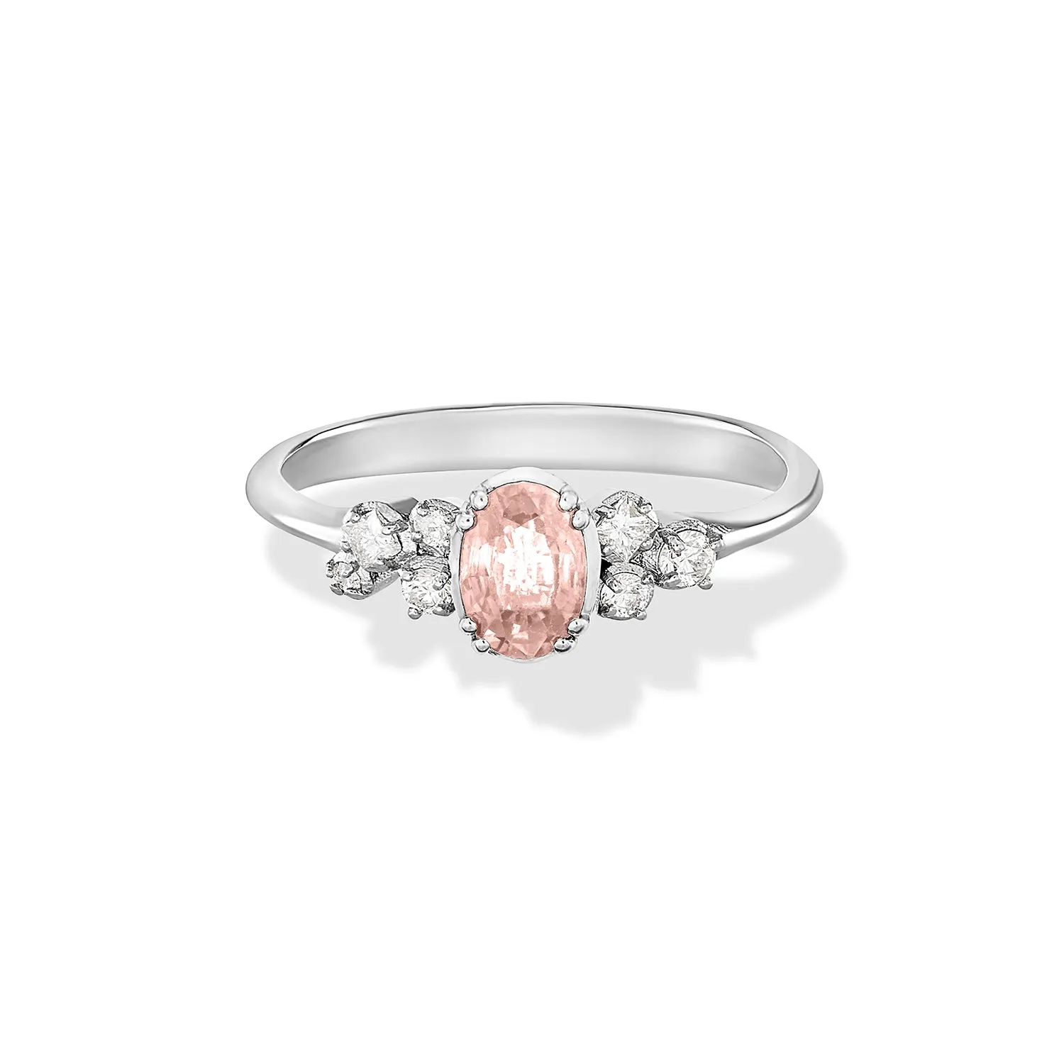 18k Oval Morganite & Diamond Stargazer Ring