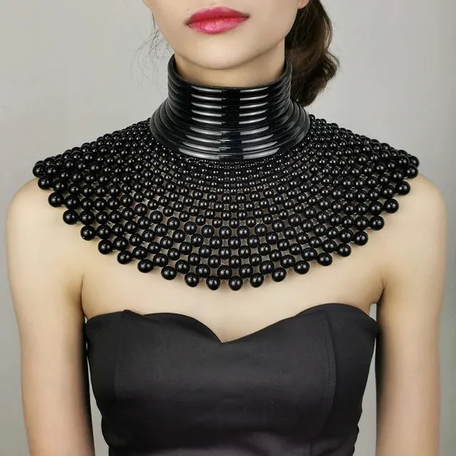 2 Pieces Combination Bib Torques Collar Choker Statement Necklaces