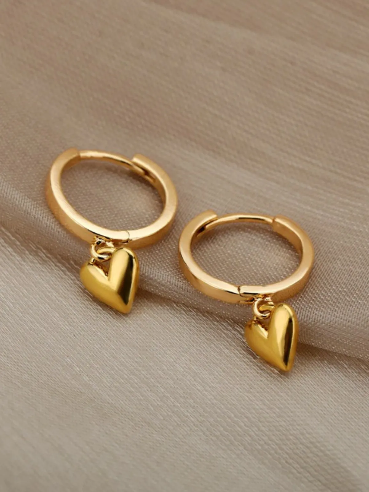 Always Loved Heart Dangle Hoop Earrings