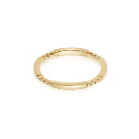 Bar & Ball Stacking Ring 18ct Gold Plate