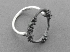 Beaded circle ring - oxidized silver