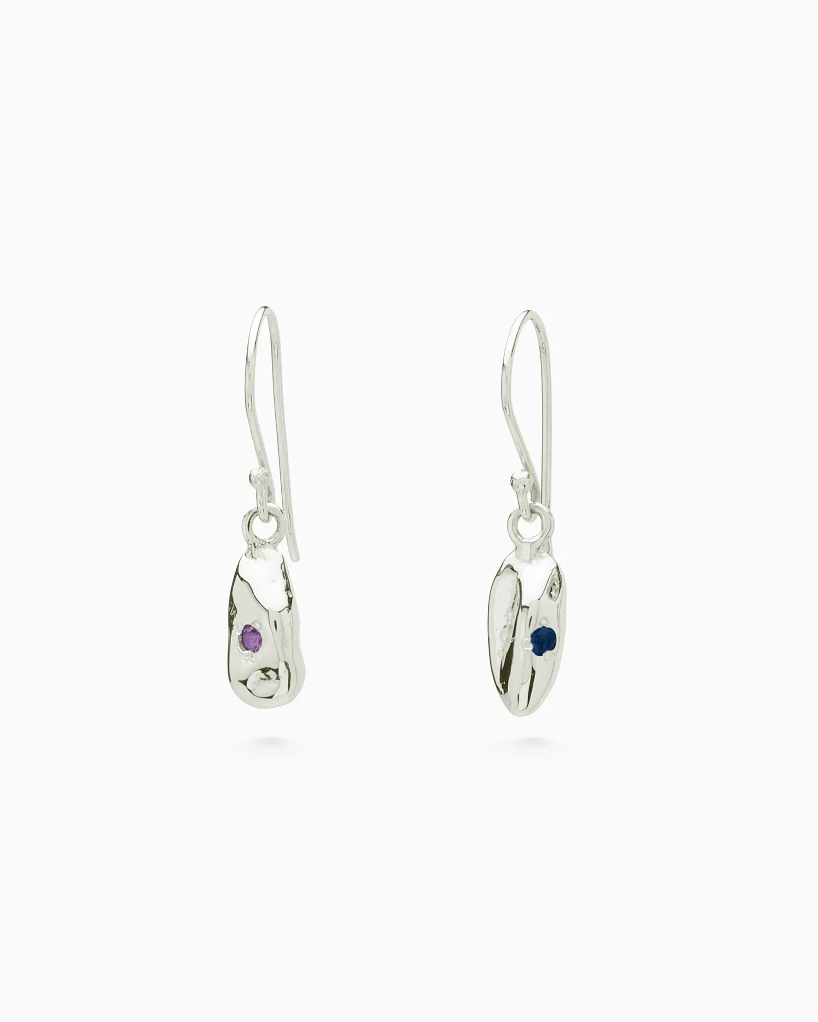 Birthstone Ingot Drop Earrings | Silver