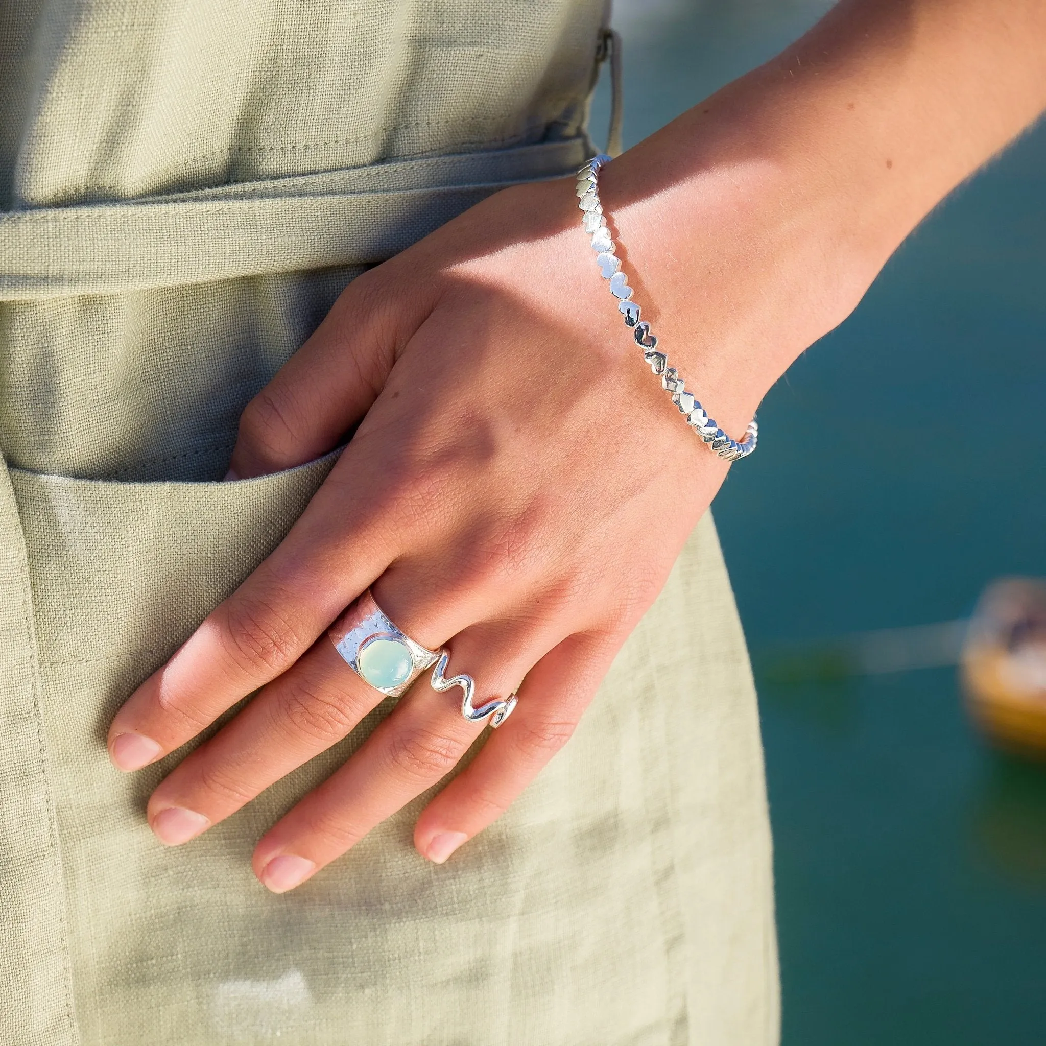 Blue Chalcedony Treasure Ring