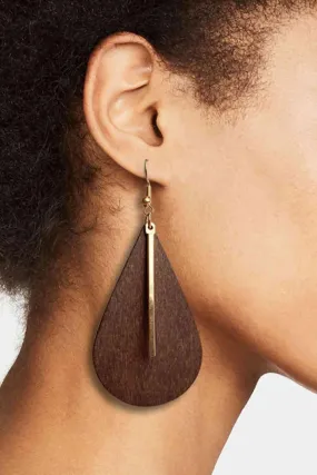 Bohemian Chic: Artisan Wooden Geometric Dangle Earrings for Distinctive Style