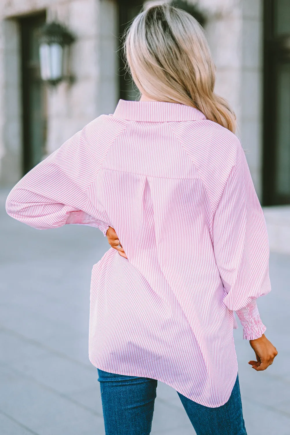 Boho Striped Shirt Dress