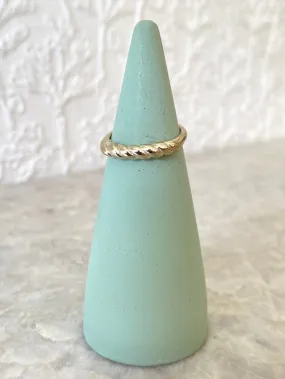 Brass Simple Croissant Stacking Ring (Vintage Mold)