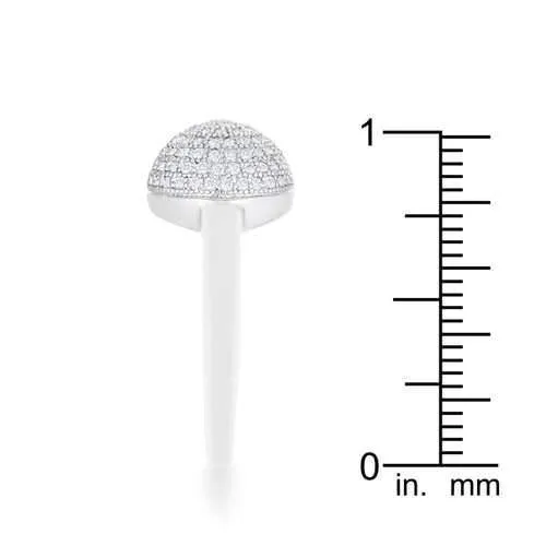 Brie 0.6ct CZ Rhodium Contemporary Sphere Ring