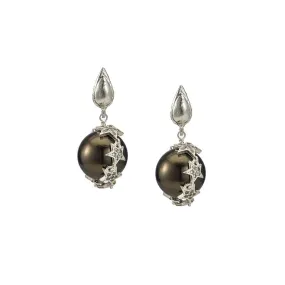 Celestial Black Pearl Earrings