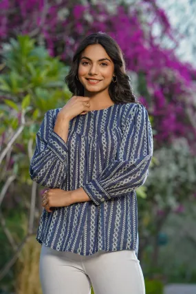 Chains on Blue Short Kurti