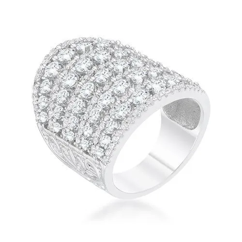 Charlyn 2.5ct Rhodium CZ Statement Cocktail Ring