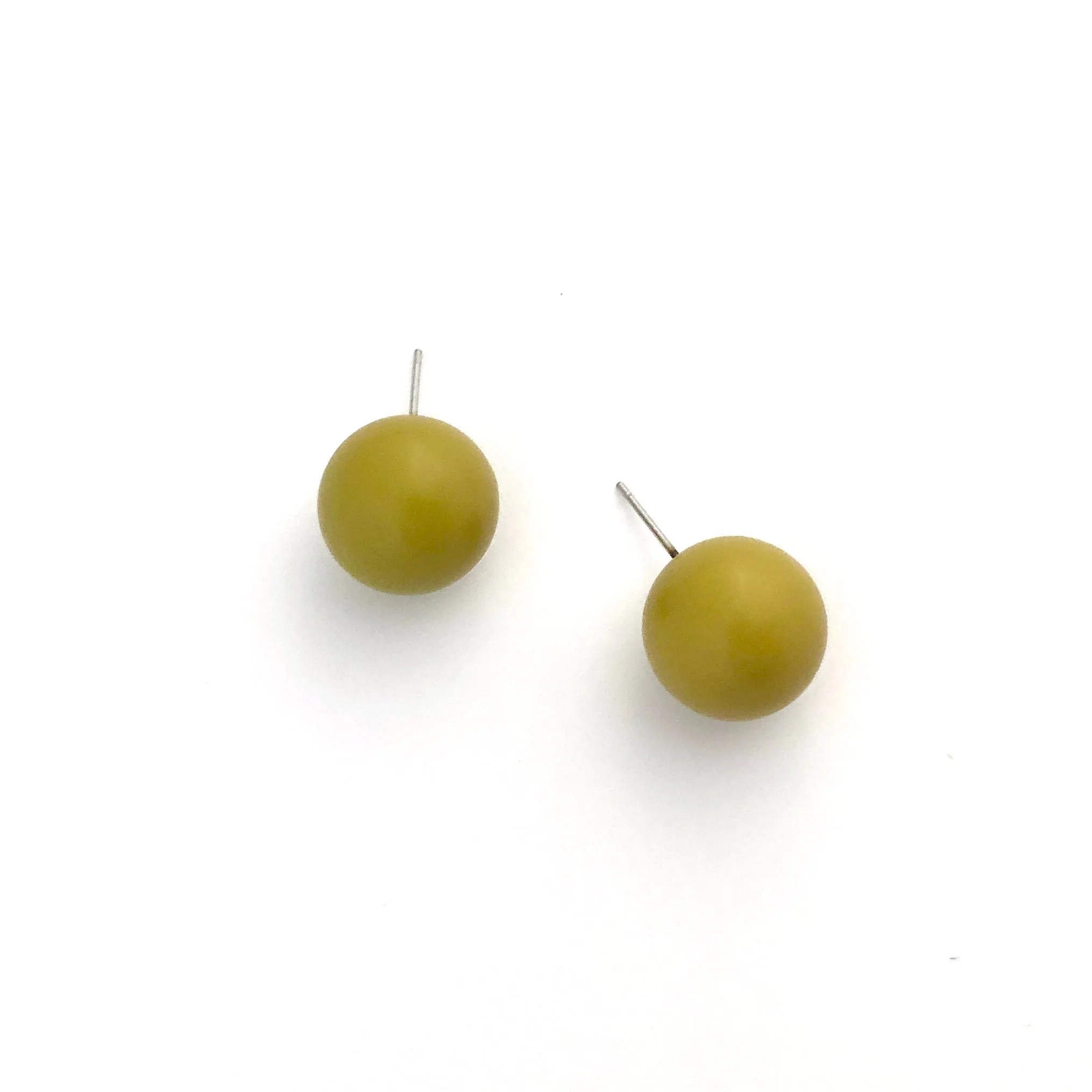 Chartreuse Jumbo Ball Stud Earrings