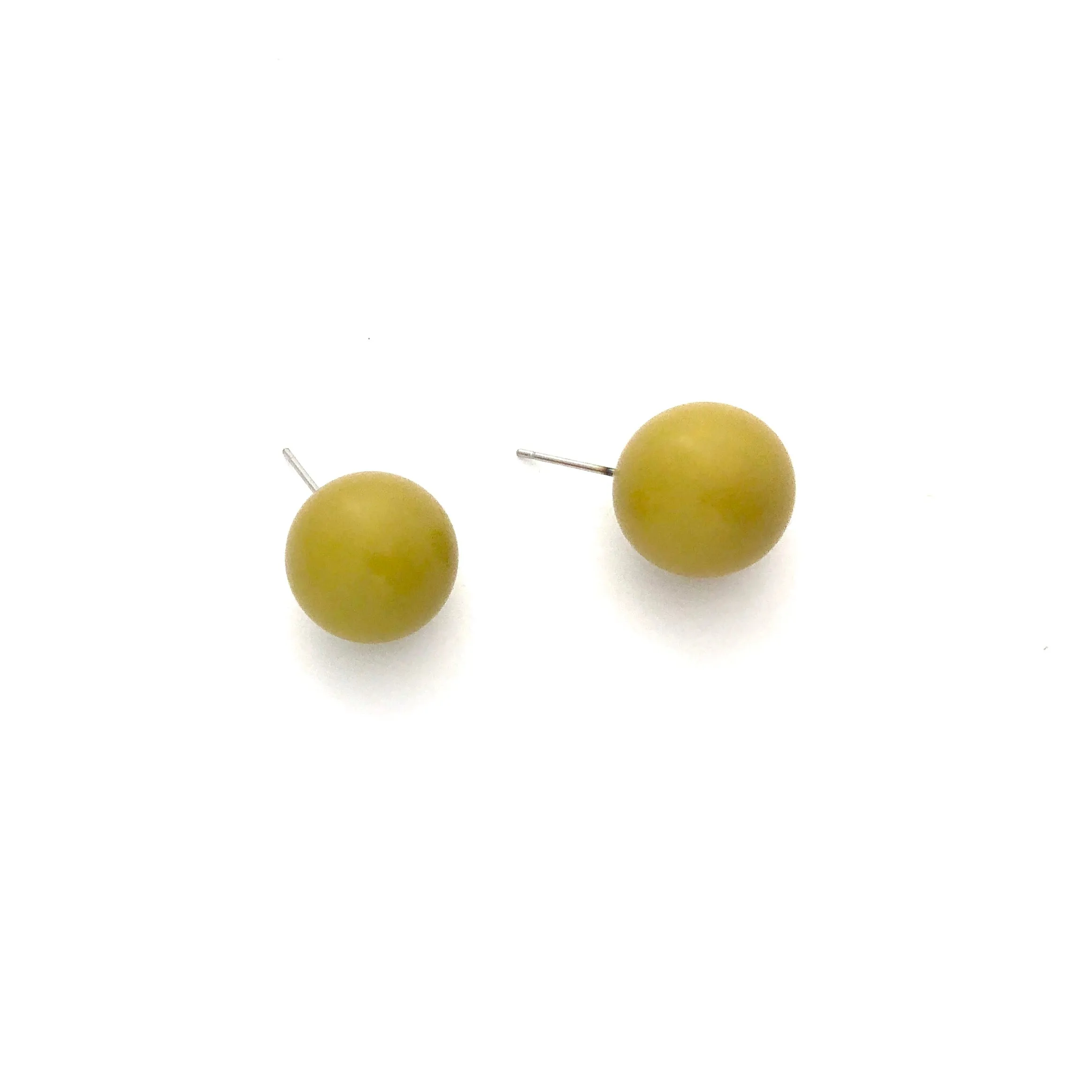 Chartreuse Jumbo Ball Stud Earrings