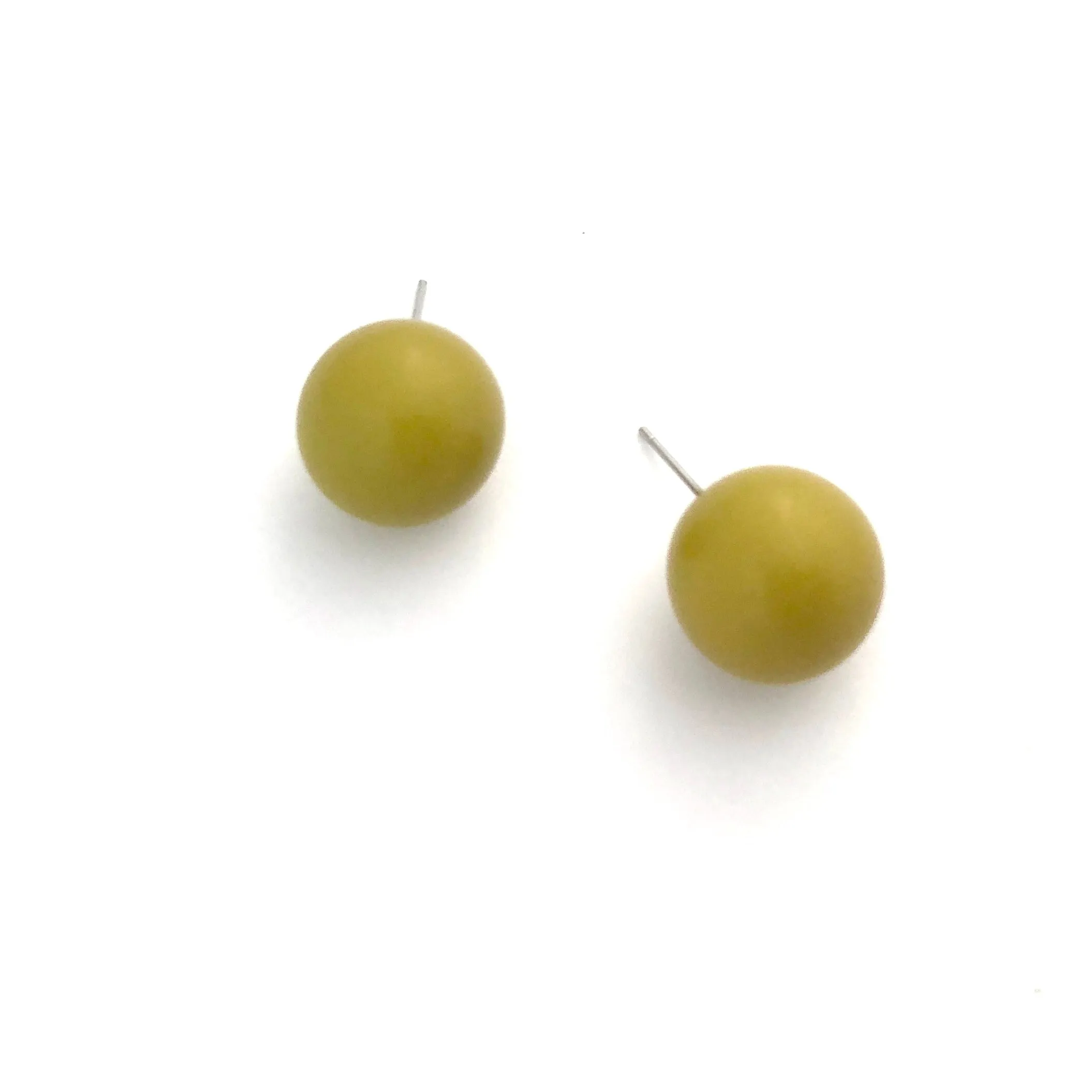 Chartreuse Jumbo Ball Stud Earrings