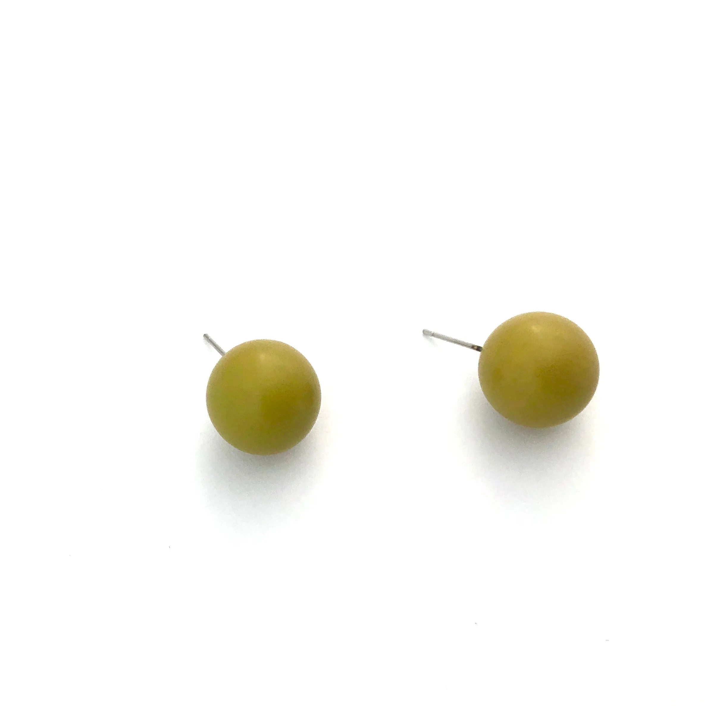 Chartreuse Jumbo Ball Stud Earrings