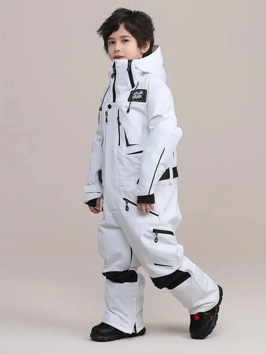 Children One-Piece Ski Suit Girl Boy Outdoor Snow Jumpsuits