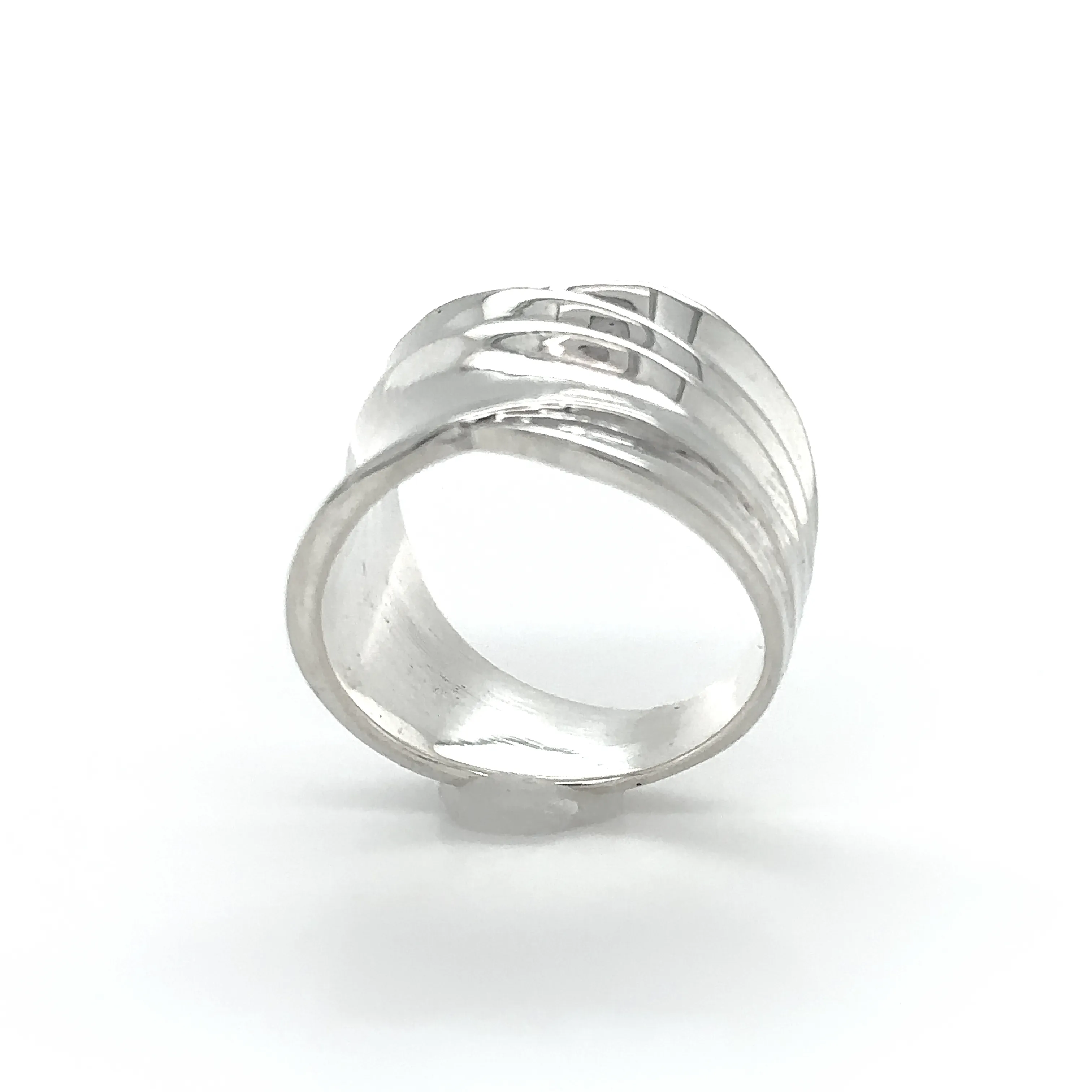 Cigar Band Silver Ring