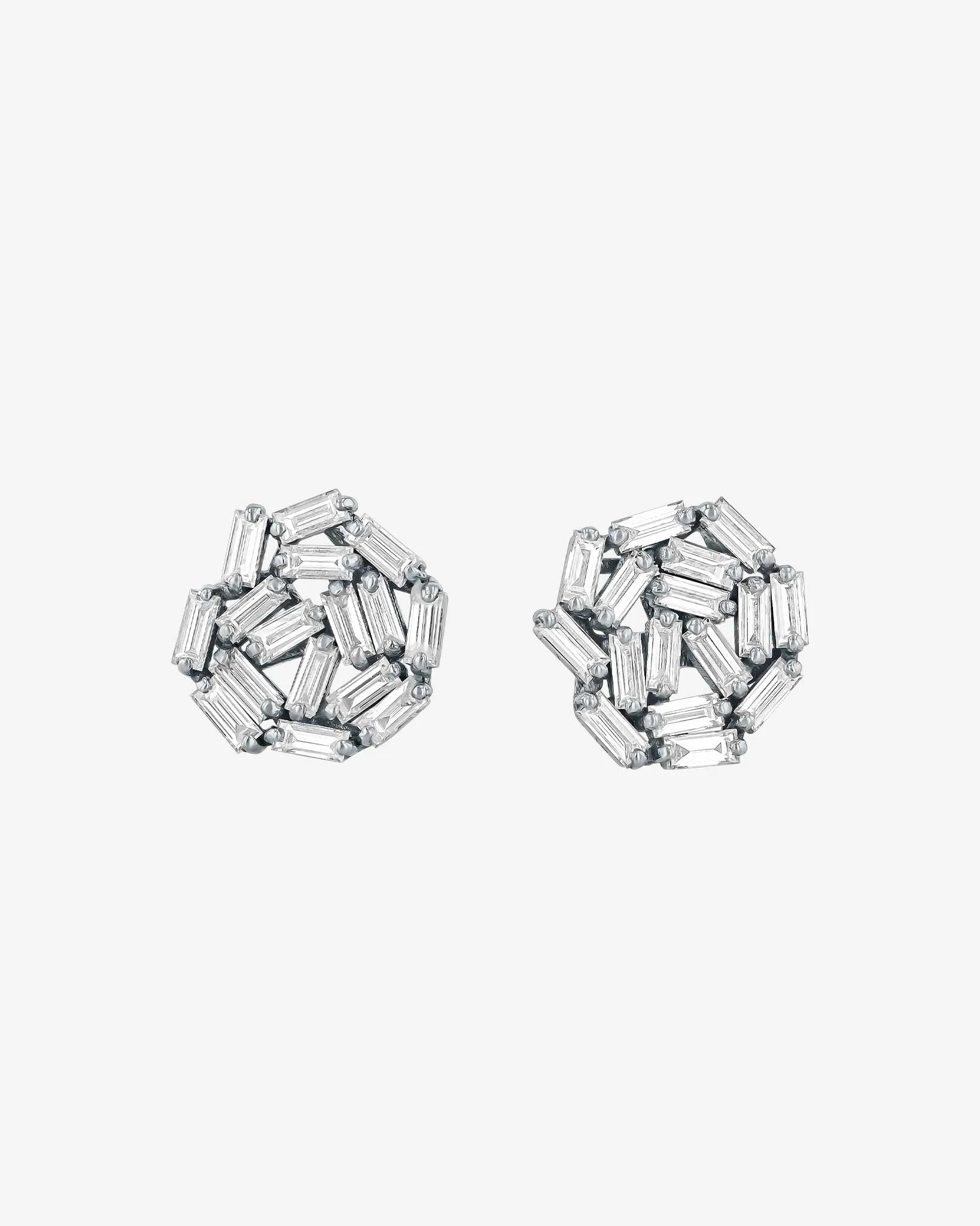 Classic Diamond Round Baguette Studs