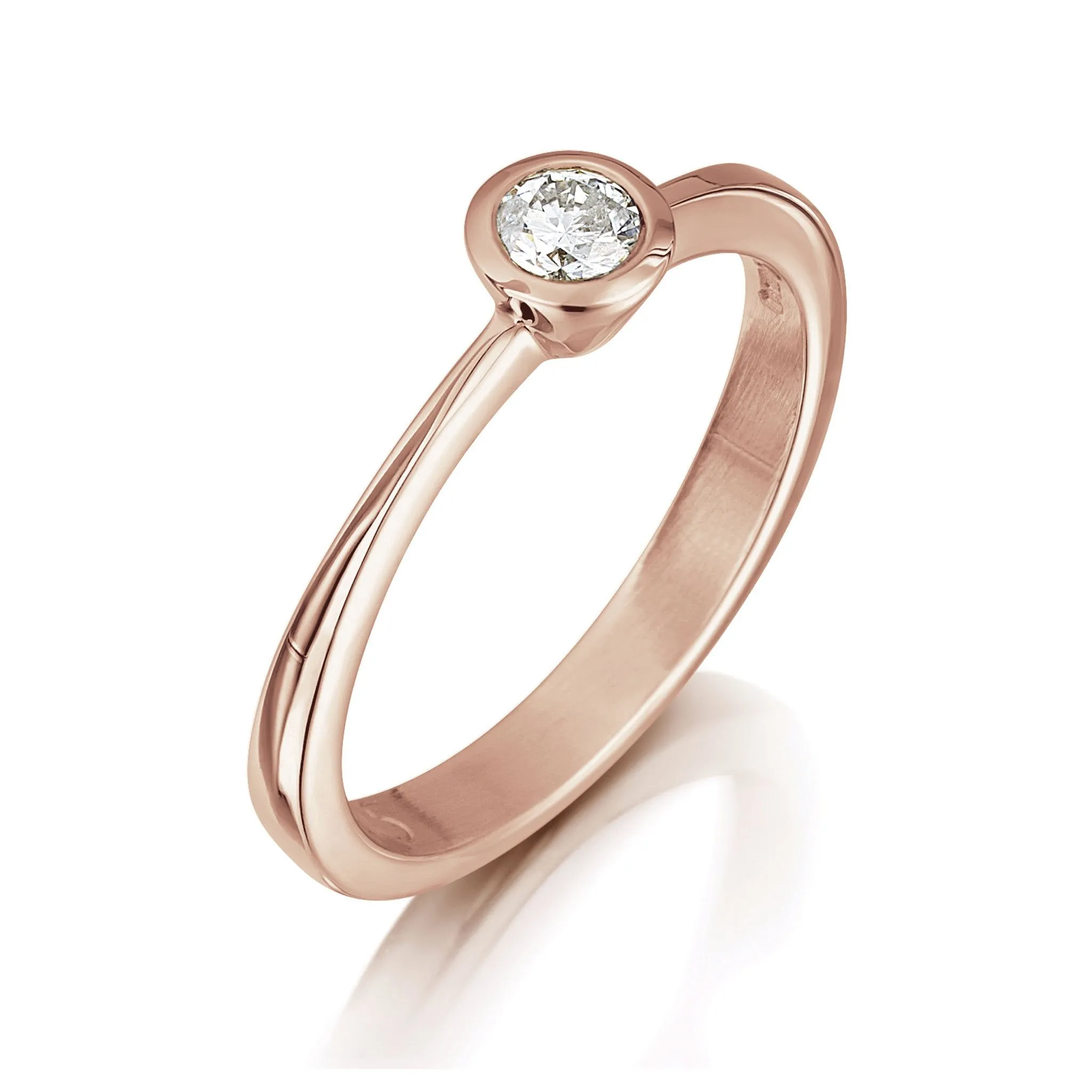 Contemporary 0.15ct Solitaire Diamond Ring in 9ct Rose Gold