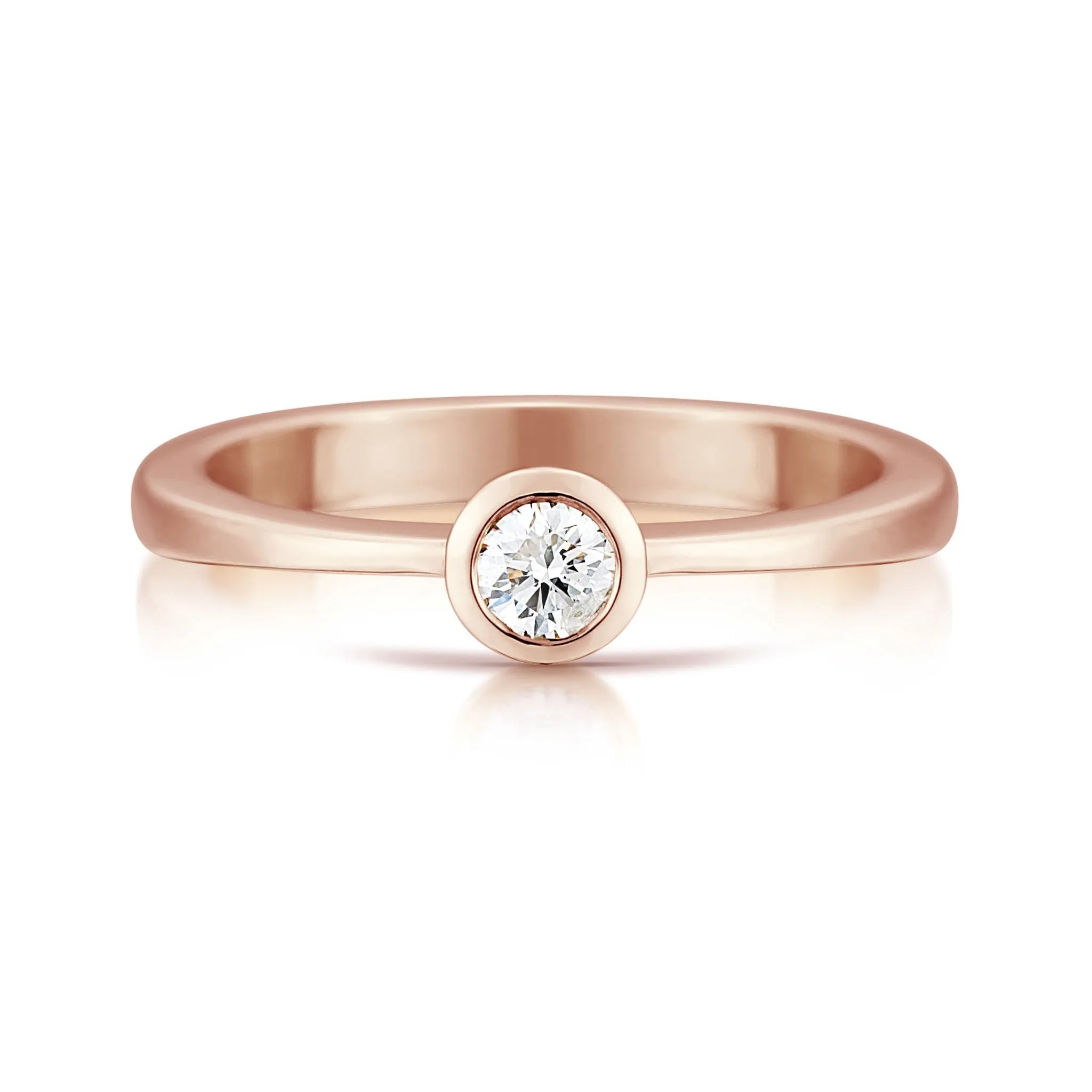 Contemporary 0.15ct Solitaire Diamond Ring in 9ct Rose Gold