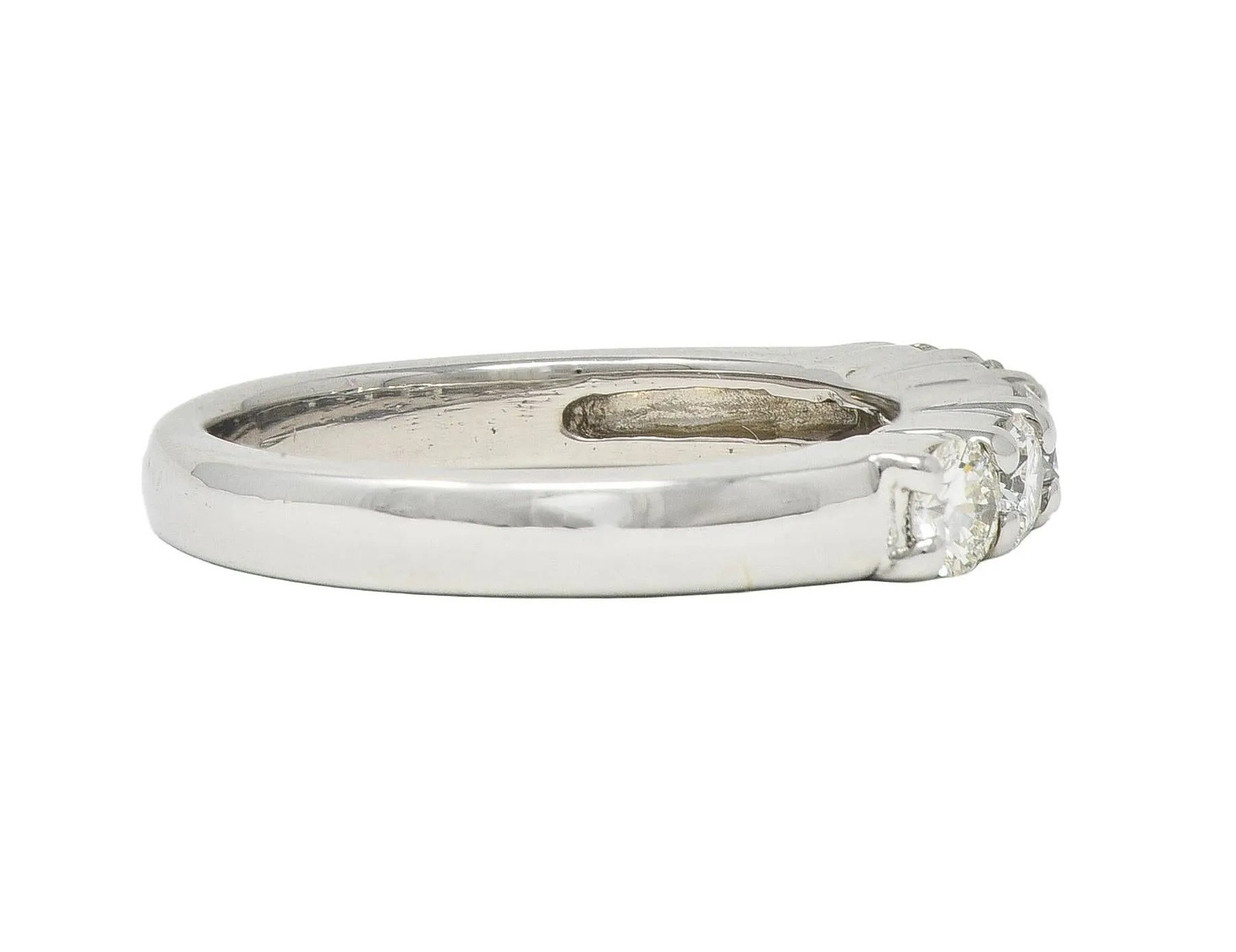 Contemporary 0.50 CTW Diamond Platinum Stacking Wedding Band Ring