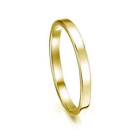 Contemporary 2mm Wedding Ring in 18ct Yellow Gold