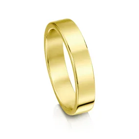 Contemporary 4mm Wedding Ring in 18ct Yellow Gold