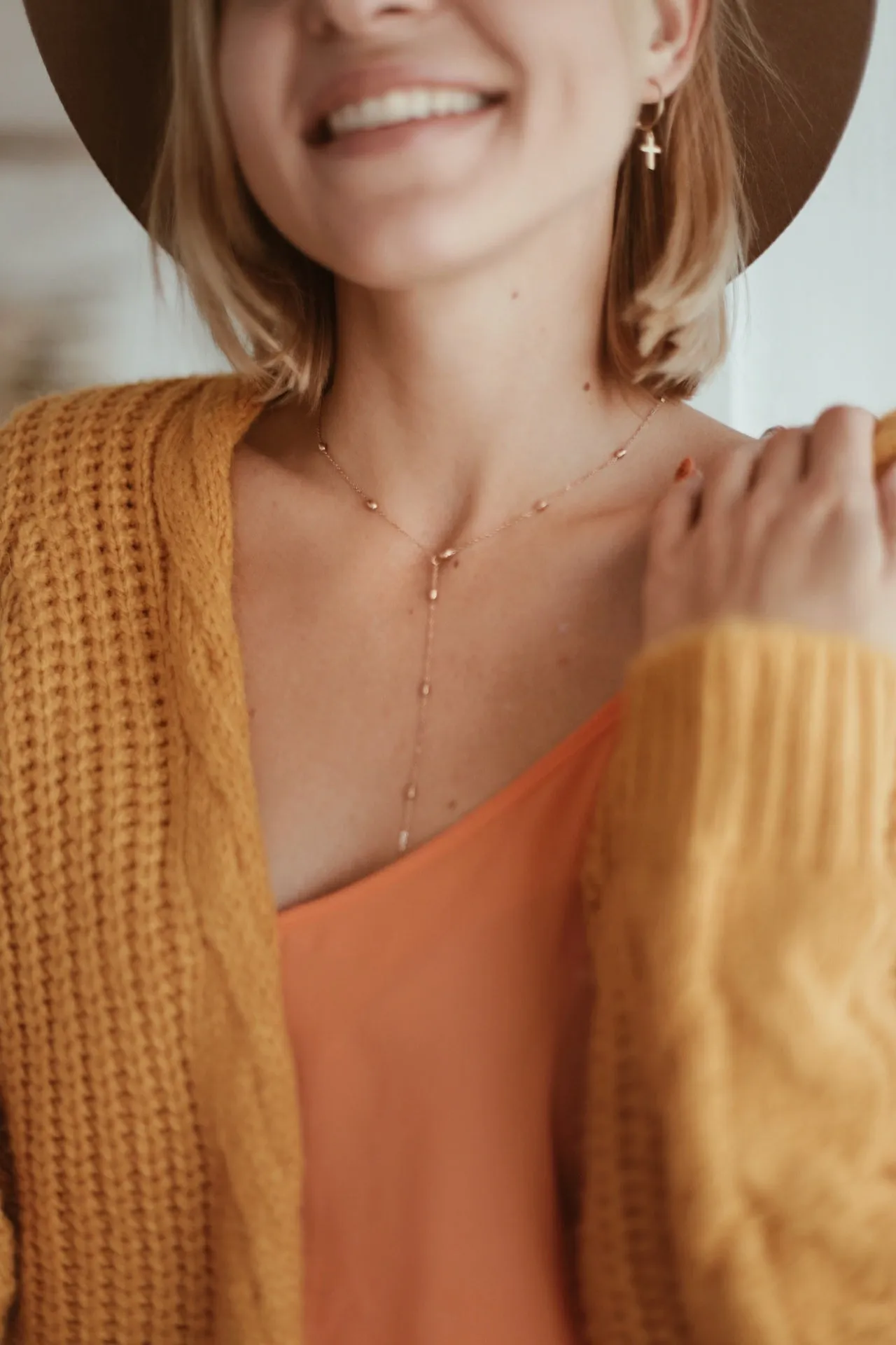 Cross Hoop Earrings Gold