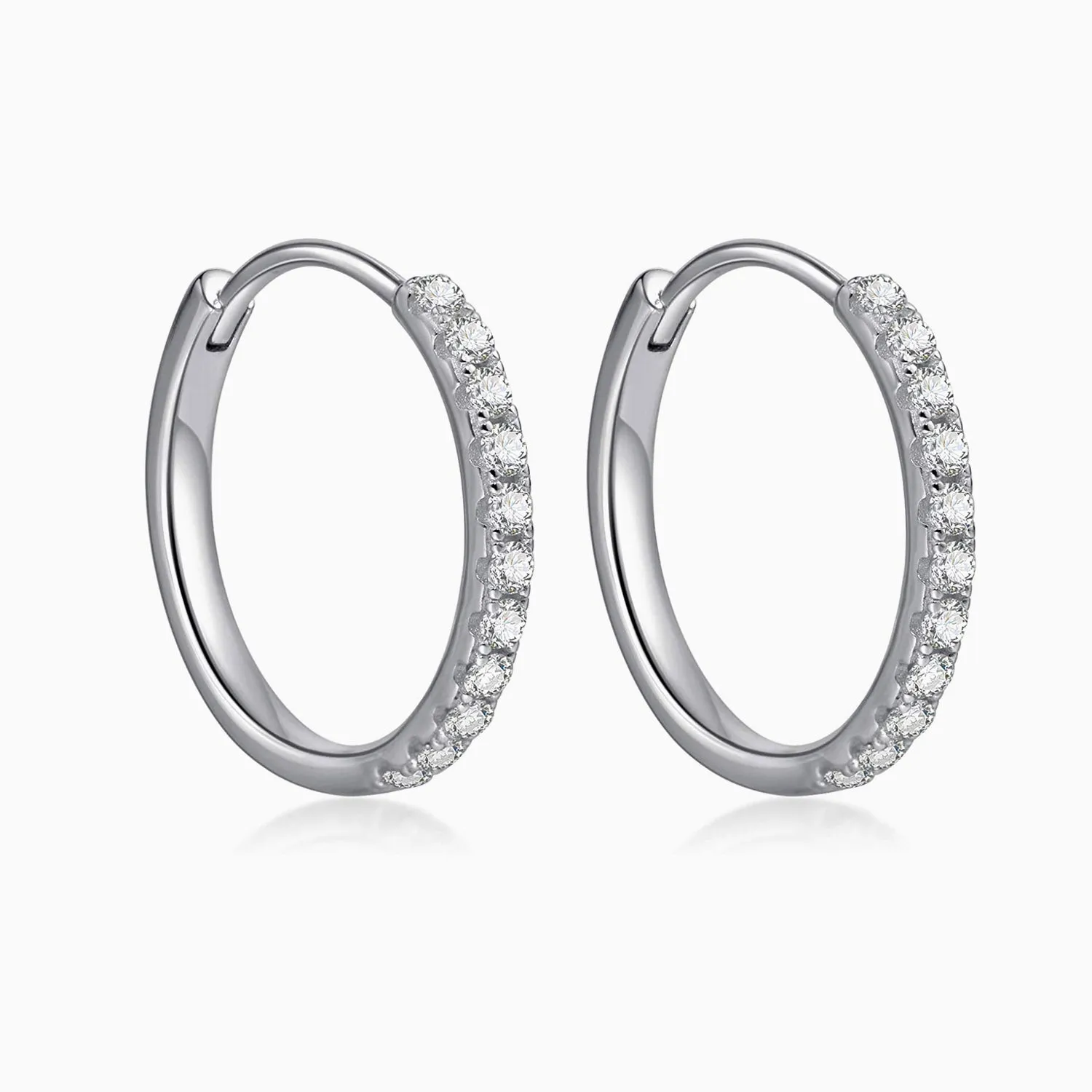 Cubic Zirconia Huggie Hoop Earrings