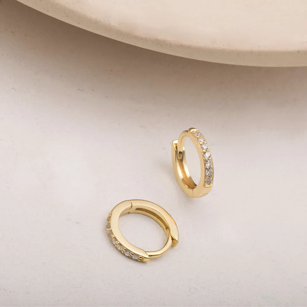 CZ Tiny Huggie Hoop Earrings