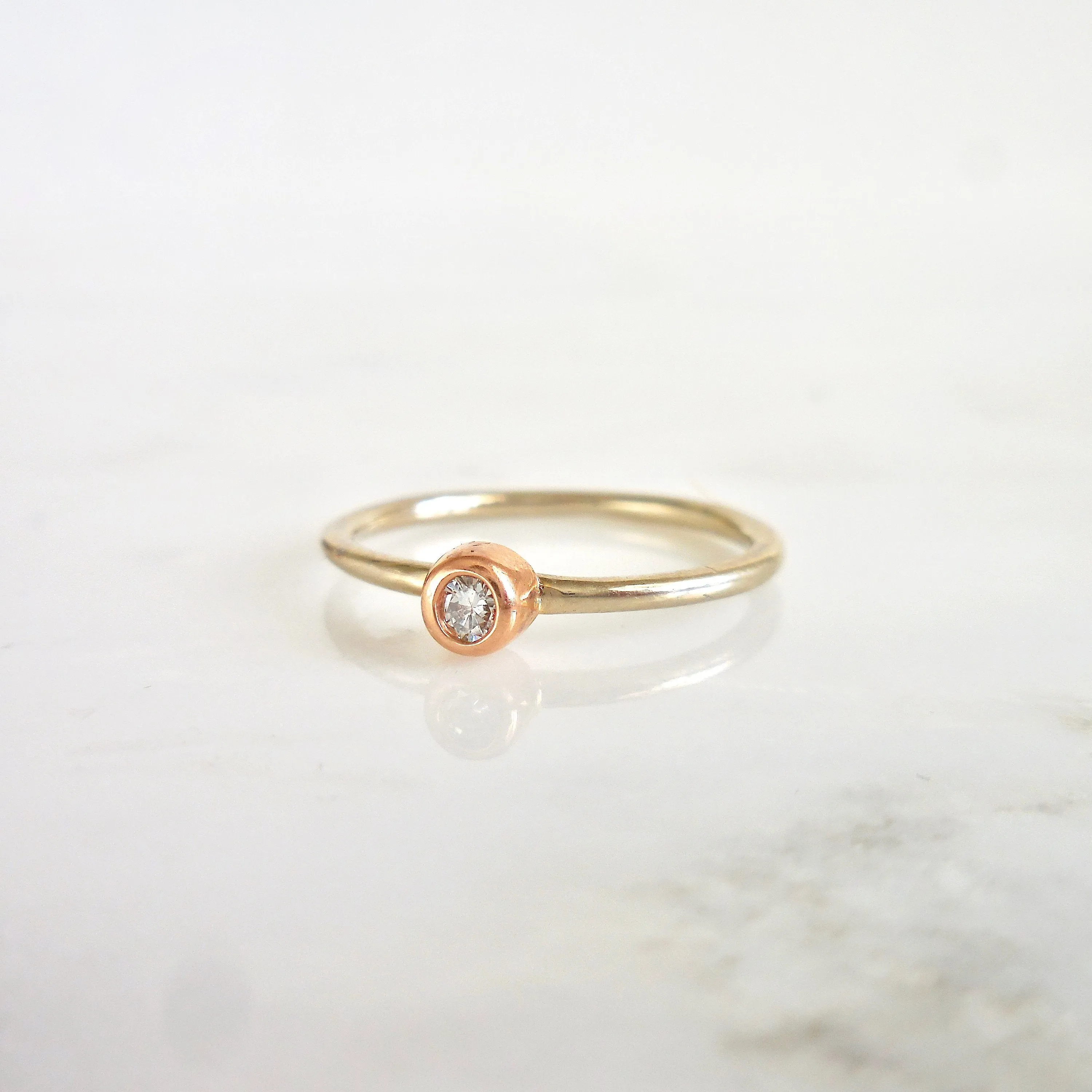 Dainty Diamond wedding Band Ring - Bezel Set Diamond Stack Ring - Diamond Stack Ring