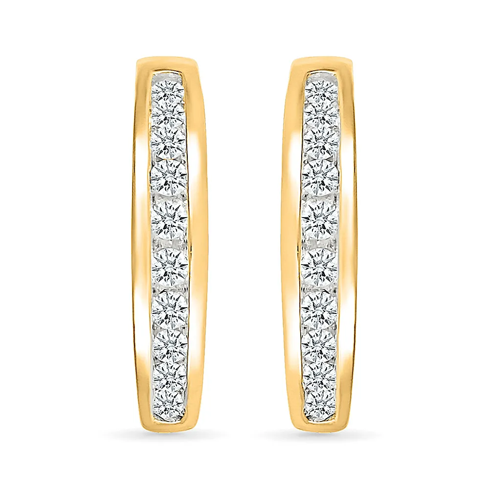 Delicate Diamond Hoop Earrings