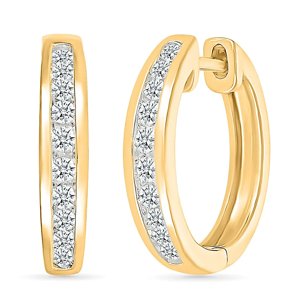 Delicate Diamond Hoop Earrings