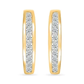 Delicate Diamond Hoop Earrings