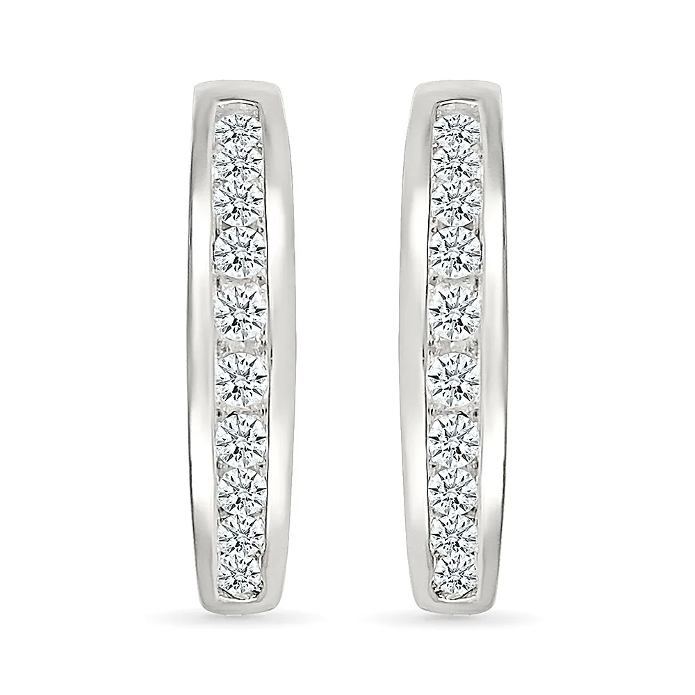 Delicate Diamond Hoop Earrings