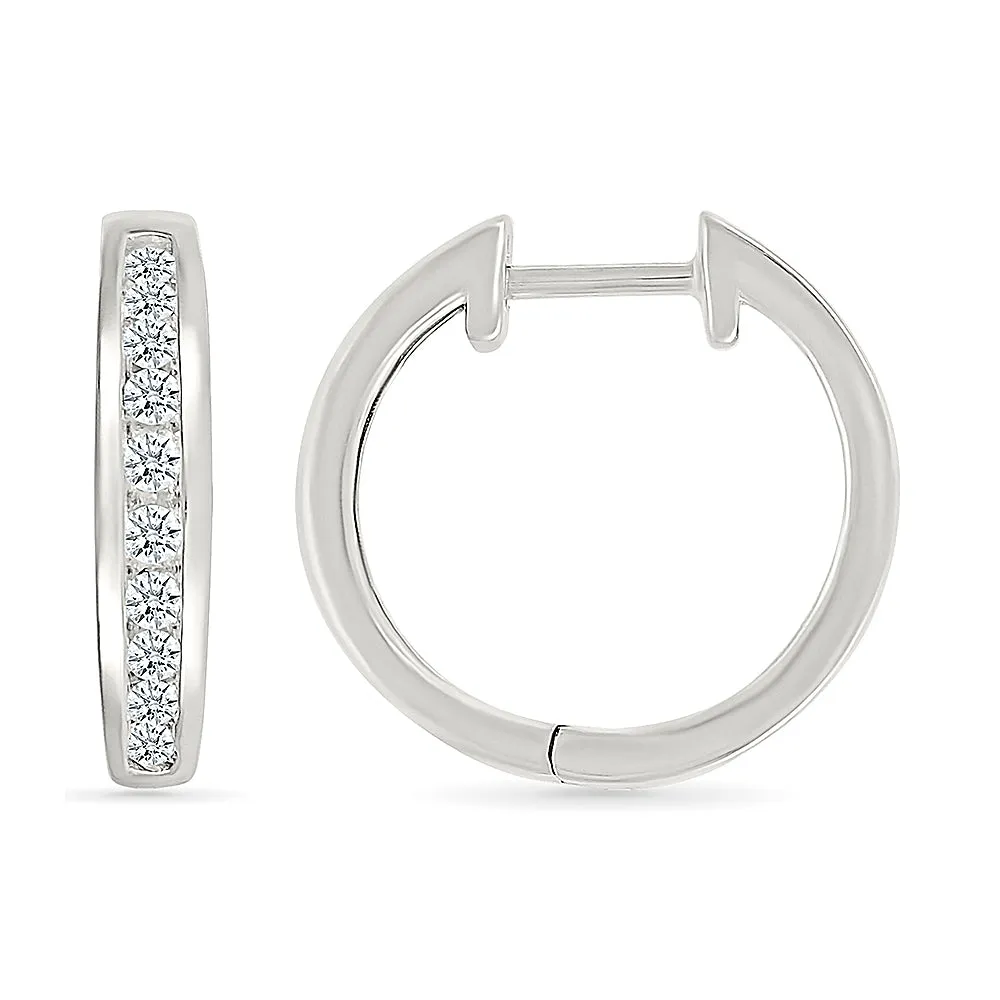 Delicate Diamond Hoop Earrings