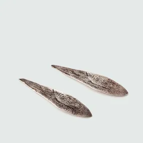 Delicate olive leaves - earrings - silver 925 - black oxidation