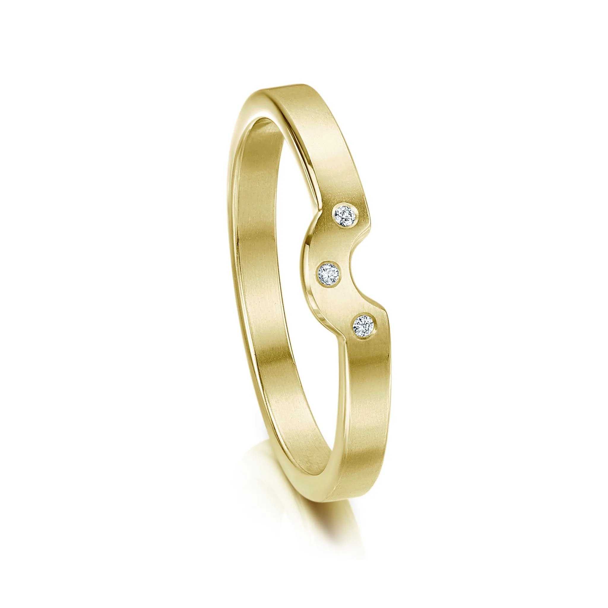 Diamond Arch Wedding Band in 18ct Yellow Gold (DR0179)