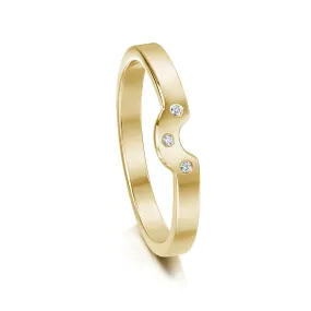 Diamond Arch Wedding Band in 9ct Yellow Gold (DR0179)