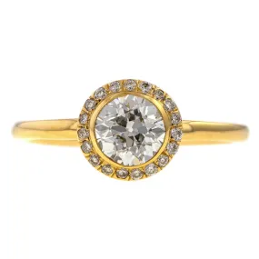 Diamond Frame Engagement Ring-Heirloom by Doyle & Doyle, Old Euro 0.71ct