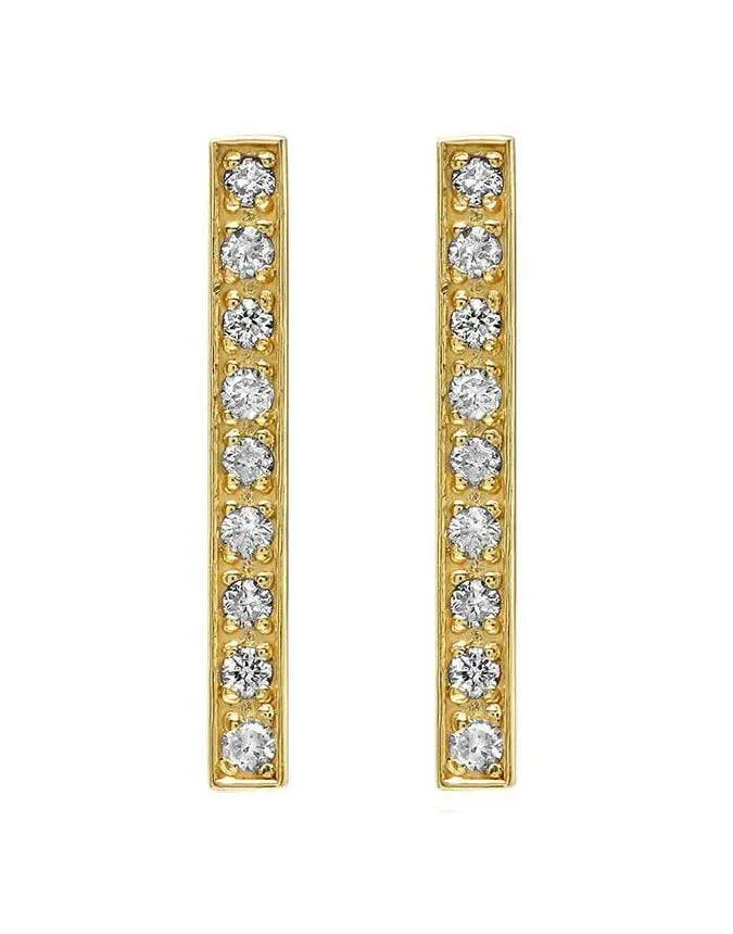 Diamond Long Bar Studs