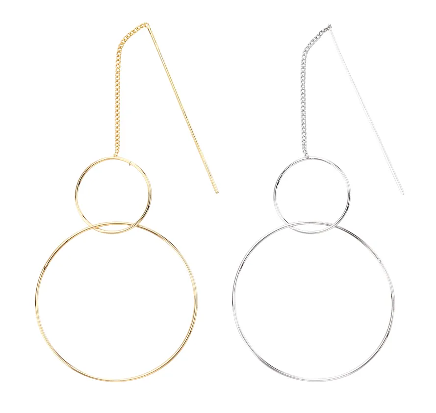 Double Hoop Thread Earrings