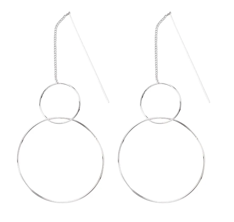 Double Hoop Thread Earrings