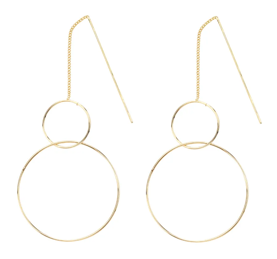 Double Hoop Thread Earrings